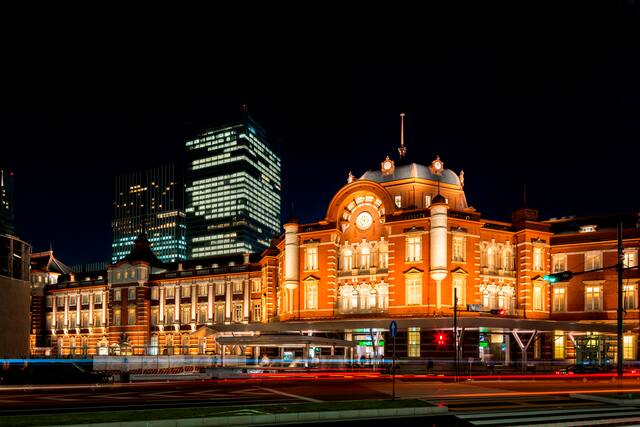 The Tokyo Station Hotel Exterior at Night