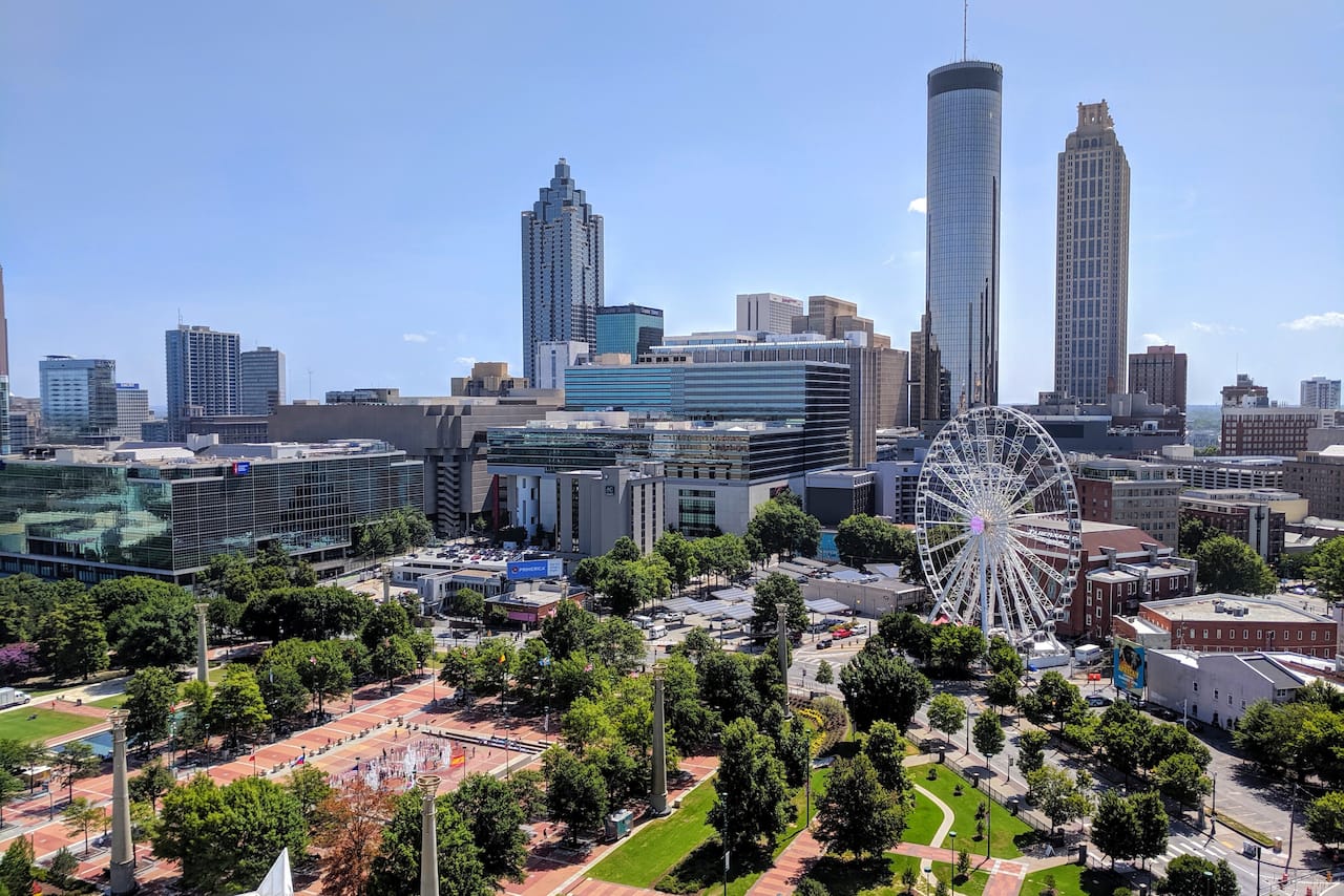 Aerial view of downtown Atlanta during daytime